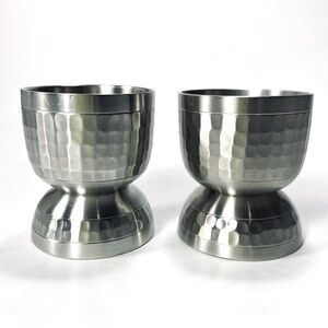 2 MCM Selangor Pewter Malaysia Singapore Hammered Texture Shot Cordial Glasses